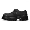 Casual Shoes Thick Bottom Mens Dress Formal Leather Oxford Elegant Business Footwear British Style Male