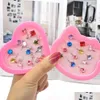 Cluster Ringen Childrens Love Box Water Diamond Alloy Ring Meisje Speelgoed Klein Cadeau Jie Zi Baby Schattig Handwerk Drop Delivery Sieraden Dhrfd