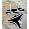 2023 Frankreich Paris Frauen Strand Schwarzer zweiteiliger Badeanzug Designer Bademode Bikini Damen Bademode Badeanzug sexy Sommer Womans Channel Bikinis