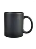 Tassen, schwarz, matt, gerade Keramiktasse, 11 Oz, Tasse 7102, bedruckt