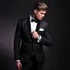 Abito da uomo nero slim fit in due pezzi, giacca + pantaloni, nuovo set da cerimonia nuziale formale maschile fiable bello 546Y #