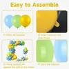 Party Decoration 97Pcs Blue Yellow Fruit Green Balloon Flower Ring Set Summer Tropical Four Point Star Aluminum Film