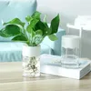 Vasi Vaso da fiori idroponico pigro Vasi per piante fuori suolo trasparenti in vetro imitazione automatico che assorbono l'acqua Verde
