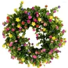 Decorative Flowers Plastic Plant Door Pendant Spring Summer Decoration Farmhouse Wreath Artificial Simulation Colorful Garland Charming Gift