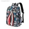 Designer Spraygrounds Backpack Oxford Cloth Shark Boys Backpack for Primary and Secondary School Students Grade 4 5 and 6 Personalized Versatile Backpack 231008