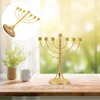 Świece Hanukkah Menorah Dekor Hanukkah Decor Home Dekoracyjny uchwyt na kutego żelaza świecznika