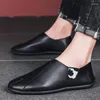 Casual Shoes Zapatos Para Hombres Soft Comfort Male Flats PU Slip On Lazy For Man's Spring Summer Black Loafers Sneakers