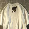Heren T-shirts Amerikaanse hiphop losse high street retro met mouwen portret t-shirt met korte mouwen mannen zomer ins top harajuku oversized shirt 240327