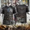 knights Templar Streetwear Casual Unisex T-shirt For Men Knight Medieval Armor 3D Print T Shirt Harajuku Summer Short Sleeve Tee 28Kc#