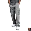 Men'S Pants Mens Cargo Joggers Cotton Sweat Workout Loose Trousers Long Sportswear Sweatpants Hip Hop Streetwear 4Xl Drop Delivery Ap Dhg0O