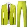 Blazer e pantaloni da uomo formale Busin banchetto sposo abito da sposa 2 pezzi di grandi dimensioni 6XL colore puro uomo slim fit smoking Dr Set 70Kc #