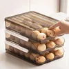Storage Bottles Kitchen Egg Box Refrigerator Fresh-keeping Rolling Drawer Stackable Organizer Rack Translucent Bins