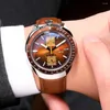 WRISTWATCHES Bull Head Retro 1963 Red Star Chronograph Ruch 42 mm Watch for Men Mechanical ST1901 Hardlex Military Man Na ręce