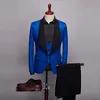 2023 novo masculino casual boutique busin grande colarinho preto terno/masculino jacquard padrão escuro blazers jaqueta calças colete 3 peças conjunto s1de #