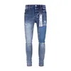 Purple Brand Mens Mendy New Blue Patch Slim Fit Casual Jeans