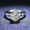 Luxury PT950 Platinum Diamond Rings for Women Eternal Wedding Jewelry Real 1 Carat GRA Bride Accessories 240307