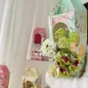 Gift Wrap 5pcs Portable Flower BasketBox Rectangle Window Bouquet Suitcase Wrapping Paper Boxes Floral Arrangement Holiday Packageing