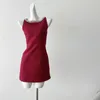 Casual Kleider Hohe Qualität Luxus Kleine Duft Kleid Weibliche Mode Ärmellose Süße Rote Party Elegante Weste Tweed Mini Frauen