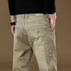 Oussyu Brand Clothing 2024 New Men's Cargo Pants 97％Cott Solid Color Work Wear Casual Pant Wide Jogger Pounsers Male C713＃