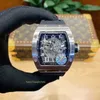 豪華な時計日Lluxury Mens Mechanical Watch Richa M RM010完全自動ムーブメントサファイアミラーラバーウォッチバンドSWISS WRISTWATCHES I2OR GCXO