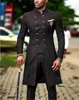 Afrikaanse Man Wedding Suits Burdy Double Breasted Jas Broek 2 Stuks Stand Kraag Prom Blazer Bruidegom Tuxedos Kostuum Homme A1HU #