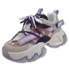 Printemps femmes y baskets respirant maille Chaussures décontractées talons compensés plate-forme Chaussures Femme sport papa 240313