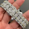 Aangepaste hiphop sieraden Moissanite polshorloge mode VVS Moissanite diamanten horloges voor mannen