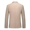 2023 Fi New Men 's Boutique Busin Slim Solid Color Suit Set / Male Slim Fit Double Split Blazers Jacket Pants Vest Q8RP#