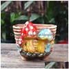 Planters Pots Fairy Garden Personality Mushroom Stoneware Succent Flower Pot vardagsrum Dekoration Planter Vintage Handicrafts Bons DHHS6