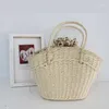 Taille Taschen 2024 Mode Rattan Frauen Handtaschen Wicker Woven Dame Schulter Sommer Strand Stroh Tasche Große Kapazität Tote Dot Große körbe