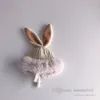 リトルガールズボーイズカートゥーンウサギの耳編み帽子幼児の子供たちのフェイクファー濃厚暖かいビーニーインチルドレンイースターパーティーキャップQ4626