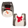 Covers Christmas Toilet Seat Cover And Rug Set ChristmasDecoration Bathroom Durable Easy Install