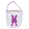 Storage Baskets Easter Basket Festival Rabbit Printed Canvas Gift Bag Carrying Eggs Suitable For Outdoor Outdoors And Festival Gifts Candy Bag