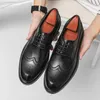 Chaussures décontractées hommes richelieu en cuir hommes mocassins d'affaires respirant fond souple mocassins classiques Hombre