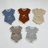 Unisex Summer Baby Maneveless Shirts Shorts sólidos Conjuntos informales con pantalones para ropa de niño pequeño 2 piezas de ropa para niñas 240325