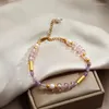 Charme pulseiras coreano cristal pedra natural luxo pérola pulseiras para mulheres moda jóias acessórios presente de aniversário entrega gota ot25c