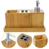 Set di accessori da bagno Contenitore ricaricabile per shampoo da viaggio multifunzionale portatile, sapone di bambù