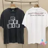 ハイストリートTシャツ洗浄黒白い綿の半袖男性女性Tシャツパイント