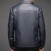 고품질 뉴 남자 캐주얼 PU 가죽 재킷 2023 남성 단색 부신 칼라 푸 블레이저스 LG 슬리브 DR 코트 재킷 93A5#