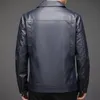 Veste en cuir PU pour hommes, de haute qualité, décontractée, couleur unie, col Busin, blazer en PU, manches Lg, manteau Dr, 2023, 93A5 #