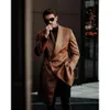 High End Brown LG Men's kostymjacka, populär FI dubbelbröst manlig stilig topp blazer för män w1rk#