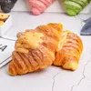Decorative Flowers 1PC Slow Rebound Croissant Model Fake Soft Fragrance Can Be Pinched And Elastic Permanent Preservation Simulation Food