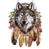 Stitch Special Shape Diamond Art Hanging Pendant Wolf Head Crystal målning Ornament Full borr Animals Art Kit For Home Wall Decor