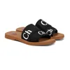 designer sandals slippers chanells woody sandals flat mule slides lace lettering fuzzy beige white black pink summer beach home slipper