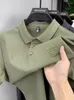 Polos masculinos high end puro algodão manga curta camisa polo 2024 verão moda design marca bordado casual lapela camiseta