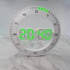 Wanduhren Silent 3D Digital Circular Luminous LED Clock Alarm mit Kalender für Heimdekoration