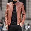 Мотоциклетная новая мужская теплая флисовая куртка 2023, куртка из искусственной кожи, повседневная мужская верхняя одежда, зимние пальто, мужская одежда, кожаная куртка 60rC #
