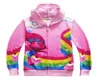 Autumn Girls Coat Cartoon Trolls Kurtka z kapturem z kapturem dziecięcy