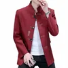 Hoo 2023 Neue chinesische Stil für Männer Stehkragen Blazer bestickt Casual Blazer M58a #