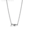 Designer pandoras necklace Panjiadorati S925 Sterling Silver Diamond Heart Hollow Infinite Symbol Mom Letter Necklace Womens Fashion Necklace